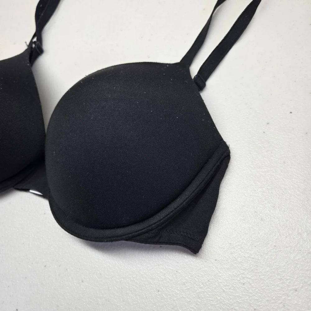 PINK‎ Victoria's Secret Women Bra 34D Black Push Up Underwired Strap